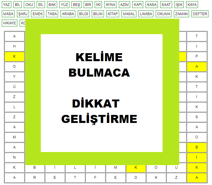 KELİME HAVUZU